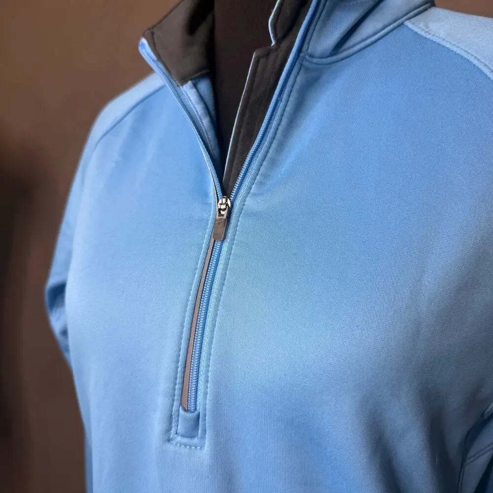 Nike Dri-Fit Light Blue Quarter Zip Hoodie Women's M Athletic Running